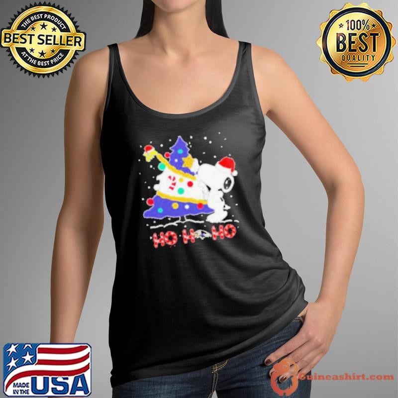 Ho Ho Ho Snoopy Woodstock Baltimore Ravens Christmas Tree Tank Top