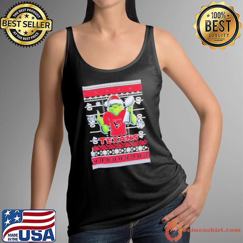 Houston Texans X Grinch Christmas with Super Bowl Trophy ugly Christmas shirt