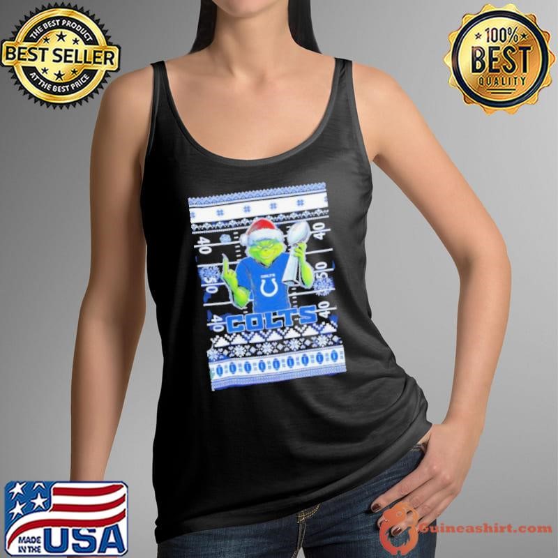 Indianapolis Colts X Grinch Christmas with Super Bowl Trophy ugly Christmas shirt
