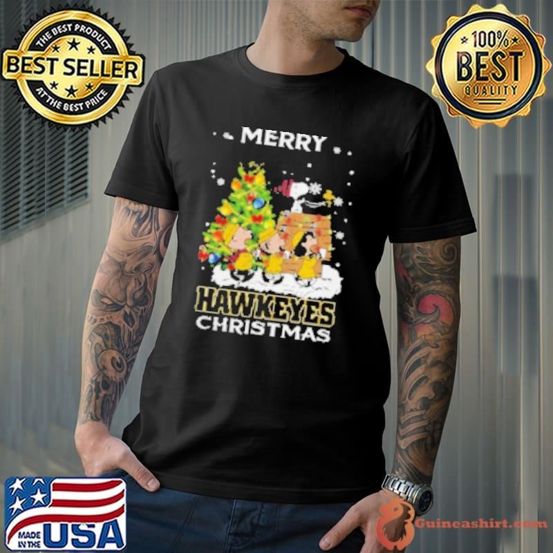 Iowa Hawkeyes X Snoopy And Friends Merry Christmas 2024 Shirt