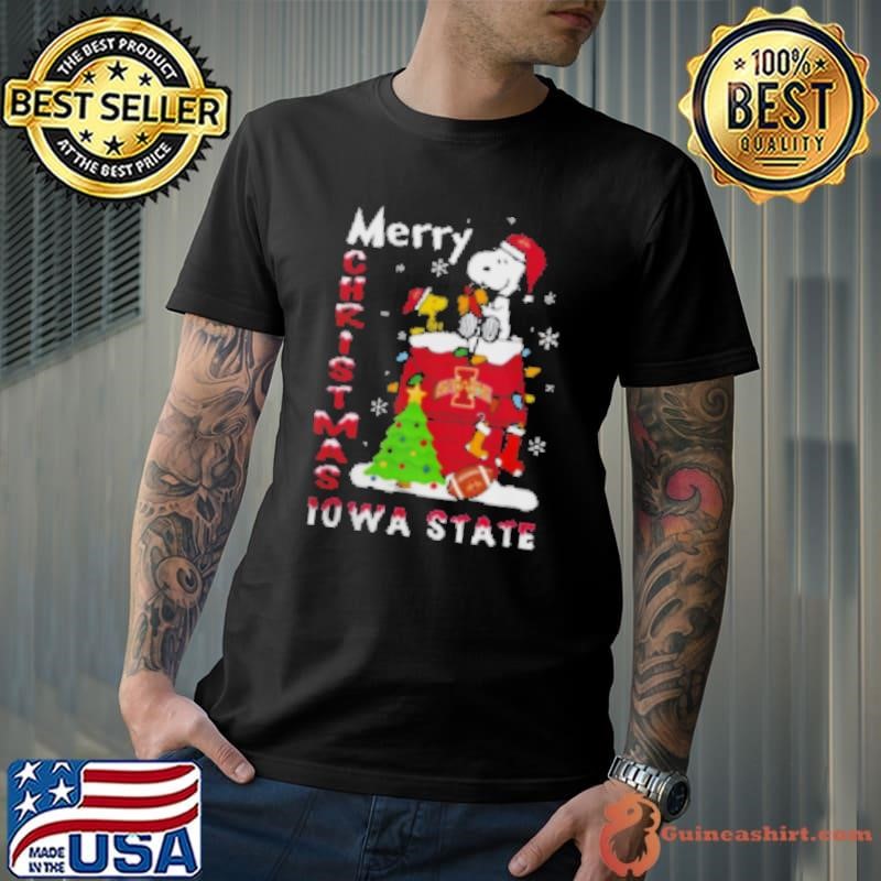 Iowa State Cyclones Snoopy And Woodstock Merry Christmas Shirt