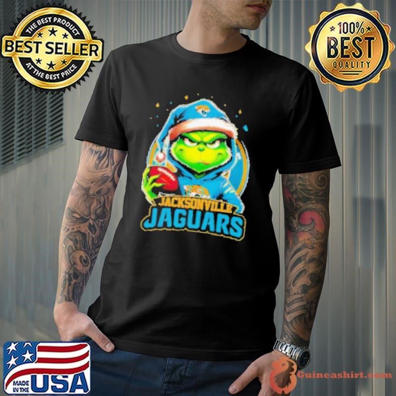 Jacksonville Jaguars Grinch wearing Santa hat Christmas 2024 Shirt