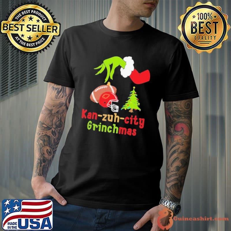 Kan Zuh City Football Grinchmas,Kansas City Football Grinchmas Grinch Shirt