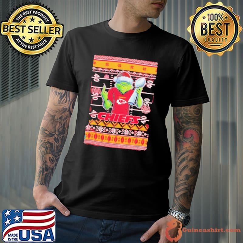 Kansas City Chiefs X Grinch Christmas with Super Bowl Trophy ugly Christmas Unisex