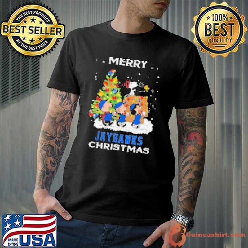 Kansas Jayhawks X Snoopy And Friends Merry Christmas 2024 Shirt