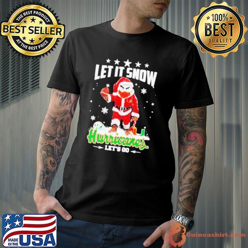 Let it snow Miami Hurricanes mascot with Santa dress Christmas Unisex