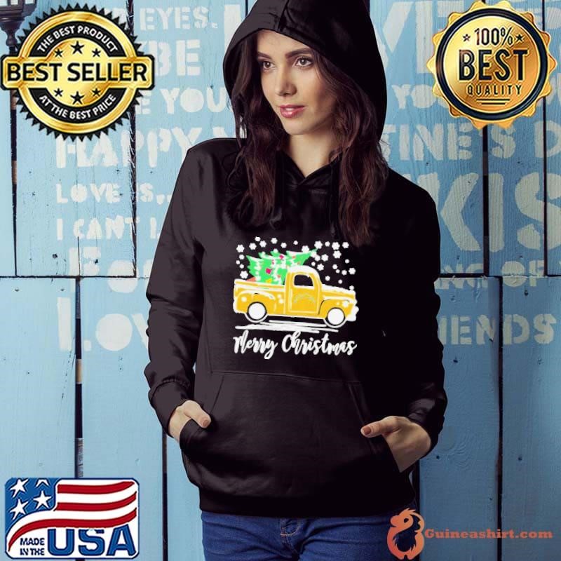 Los Angeles Chargers Logo Truck and Tree Merry Christmas Hoodie