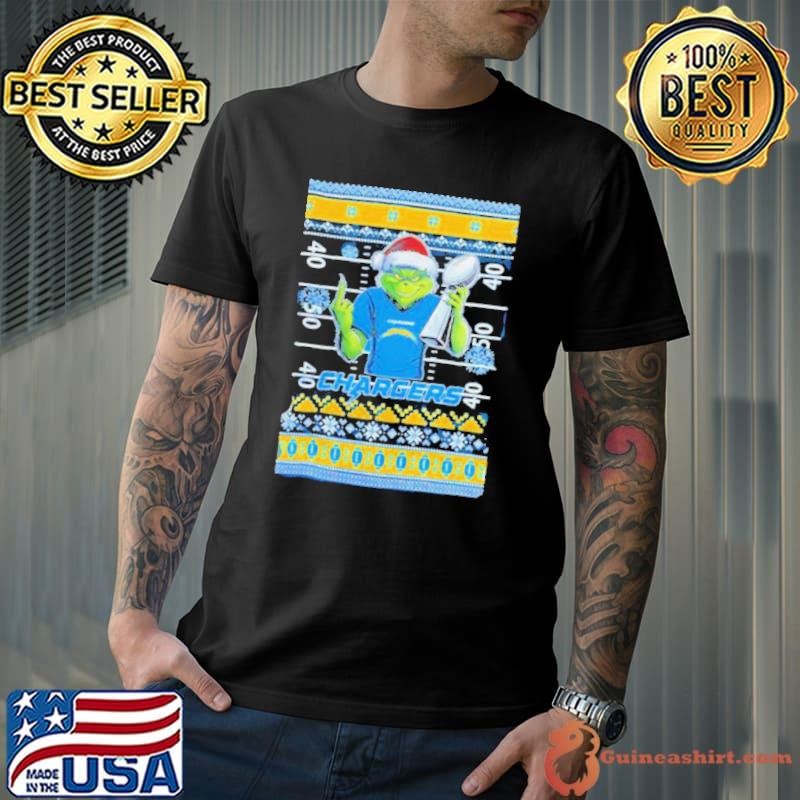 Los Angeles Chargers X Grinch Christmas with Super Bowl Trophy ugly Christmas Unisex