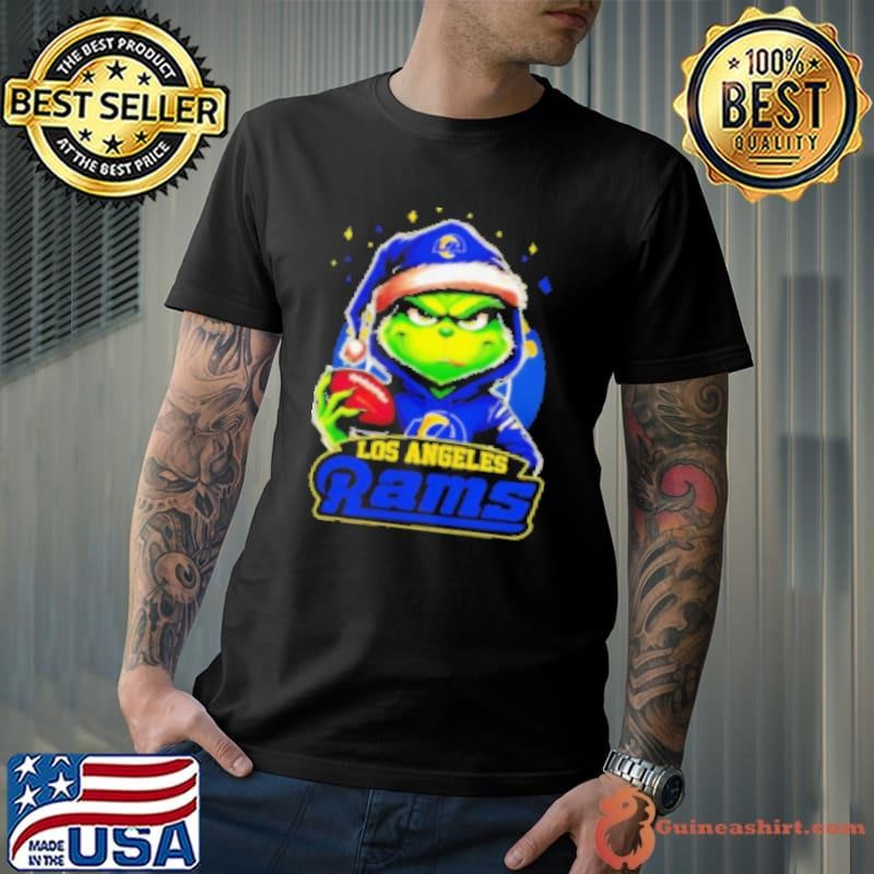 Los Angeles Rams Grinch wearing Santa hat Christmas 2024 Shirt