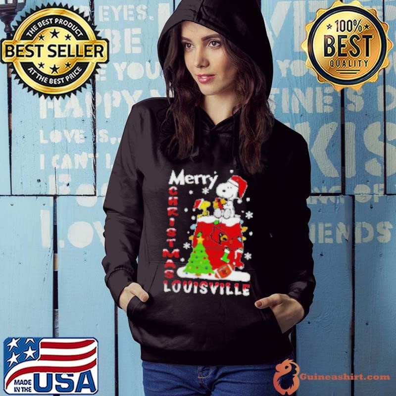 Louisville Cardinals Snoopy And Woodstock Merry Christmas Hoodie