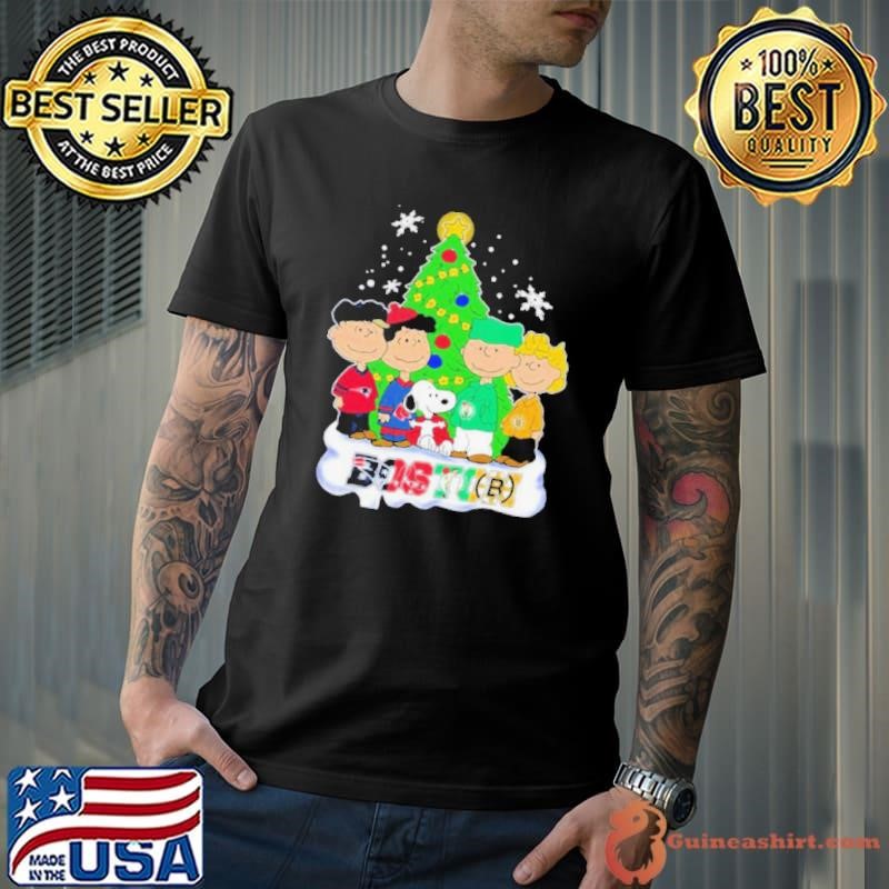 Merry Christmas Peanuts Characters X Boston Sports Teams Shirt