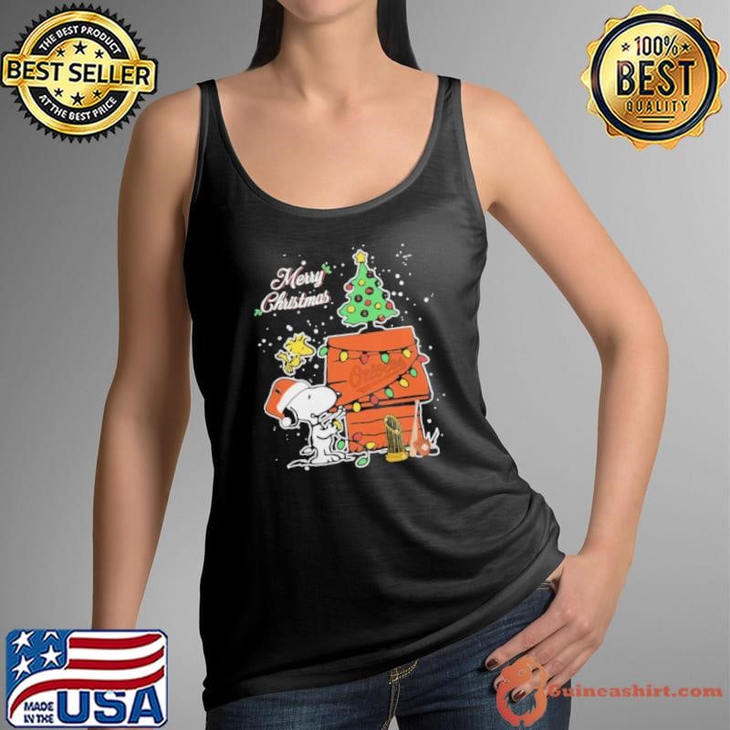 Merry Christmas With Snoopy Baby Baltimore Orioles Shirt