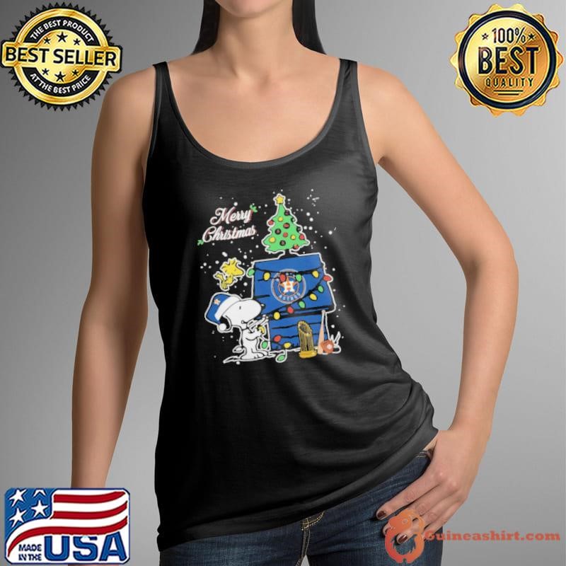 Merry Christmas With Snoopy Baby Houston Astros Shirt