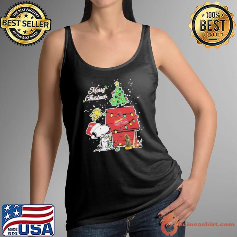 Merry Christmas With Snoopy Baby St Louis Cardinals Shirt