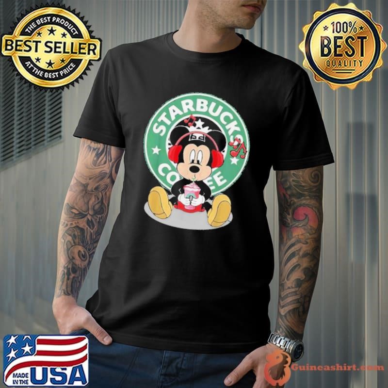 Mickey Mouse Drinking Starbucks Coffee And Listening Music Unisex