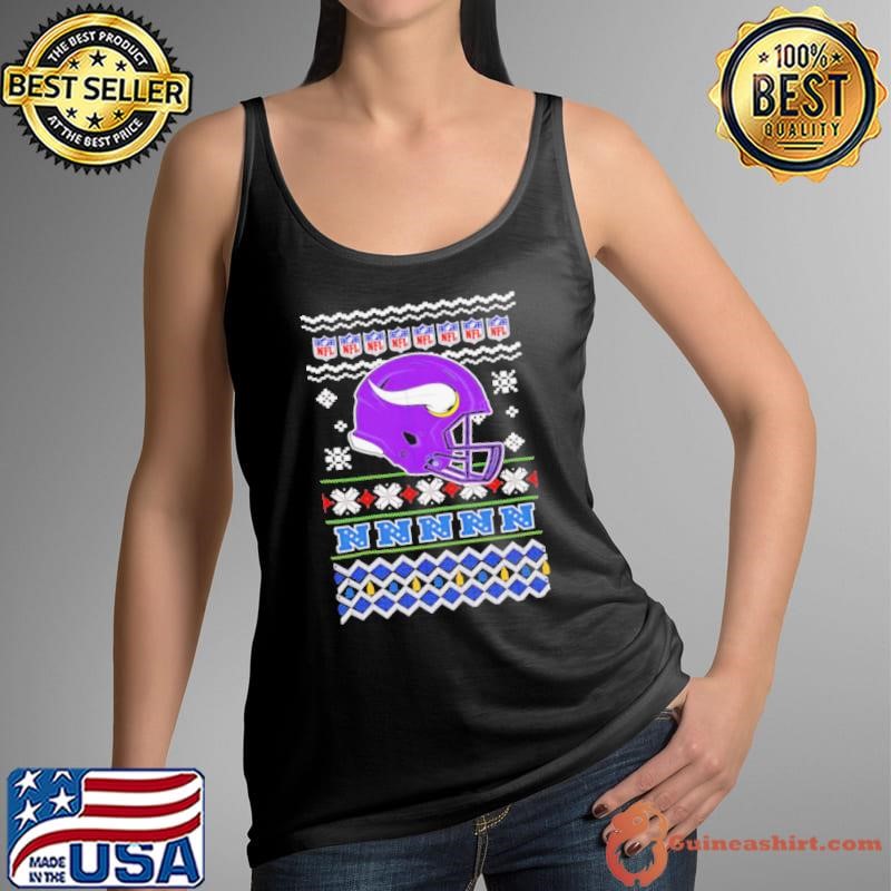 Minnesota Vikings NFL football Christmas helmet shirt