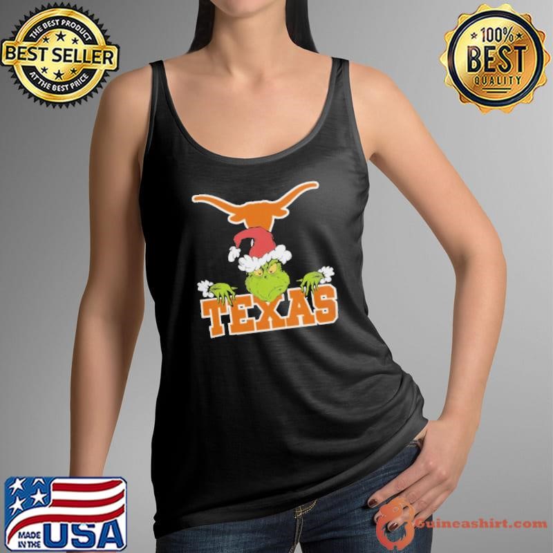 NCAA Texas Longhorns Logo Football Grinch Christmas Tank Top