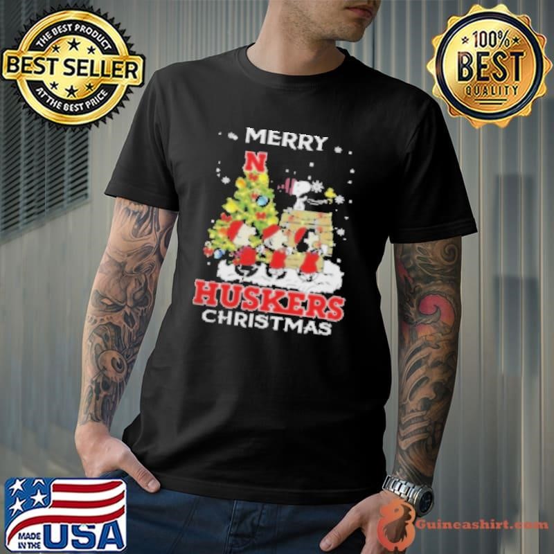 Nebraska Cornhuskers X Snoopy And Friends Merry Christmas 2024 Shirt