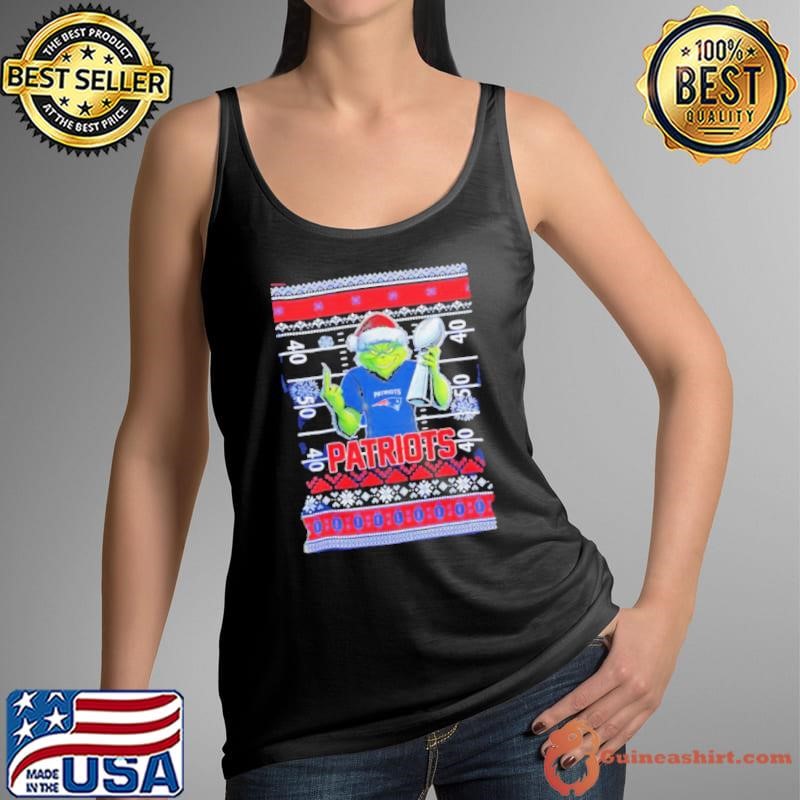 New England Patriots X Grinch Christmas with Super Bowl Trophy ugly Christmas shirt