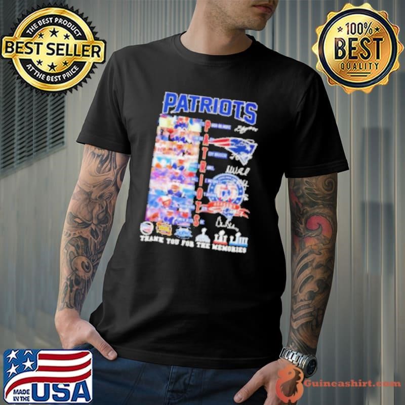 New England Patriots thank you for the memories players signatures shirt