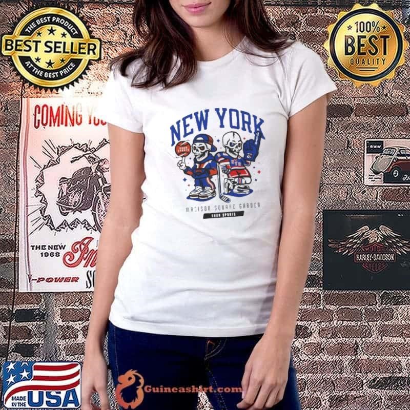 New York Rangers New York Knicks Unisex Garment Dyed Basketball and Hockey Ladiestee