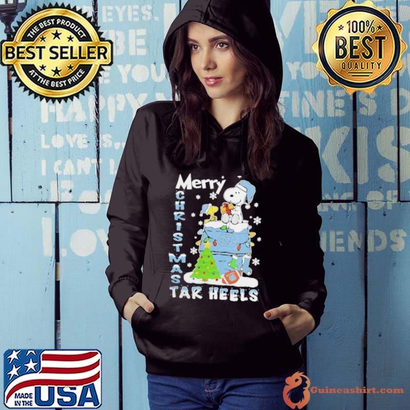 North Carolina Tar Heels Snoopy And Woodstock Merry Christmas Hoodie
