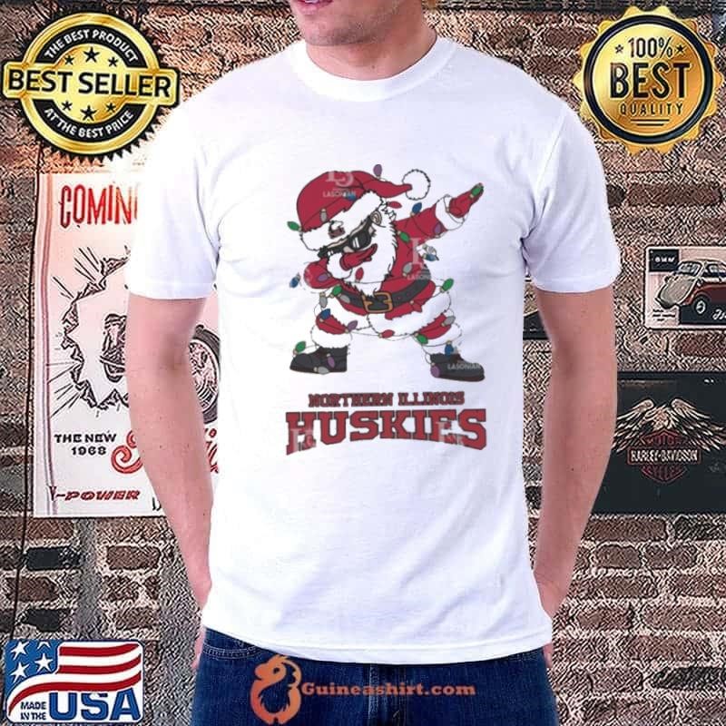 Northern Illinois Huskies Dabbing Santa Claus Ugly Christmas Light shirt