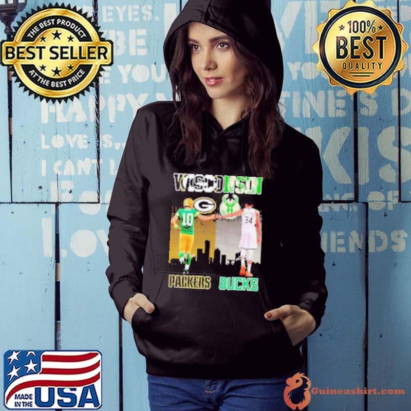 Official WIsconsin city Packers Jordan Love and Bucks Antetokounmpo signatures Hoodie