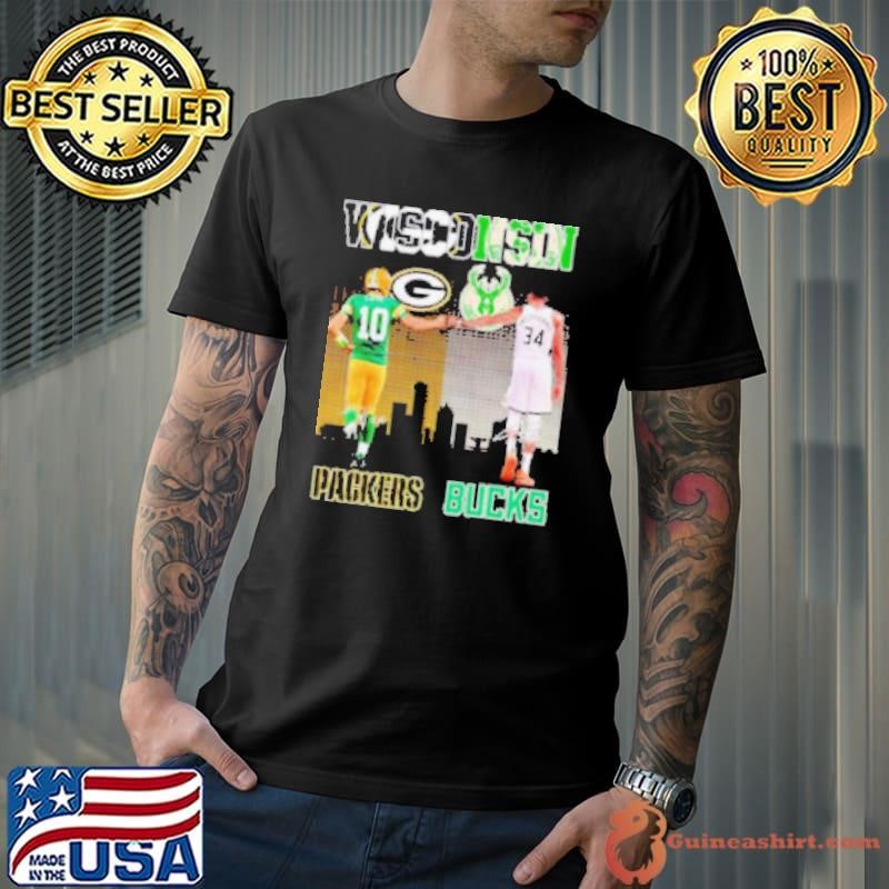 Official WIsconsin city Packers Jordan Love and Bucks Antetokounmpo signatures Unisex