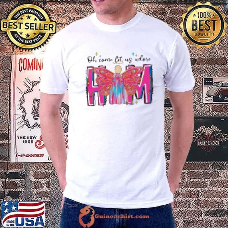Oh come let us adore him glitter angel Christmas Unisex