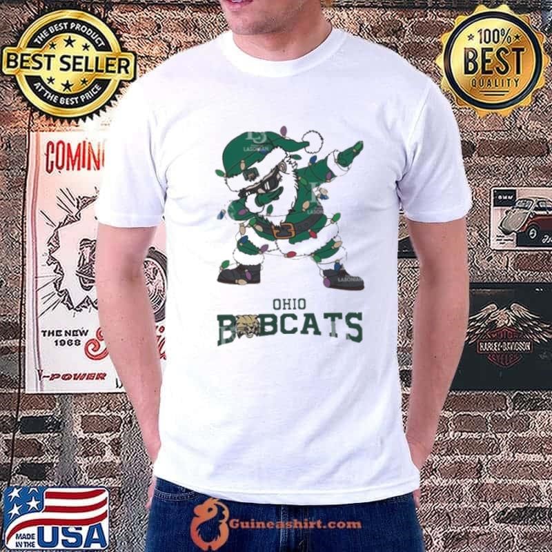 Ohio Bobcats Dabbing Santa Claus Ugly Christmas Light shirt