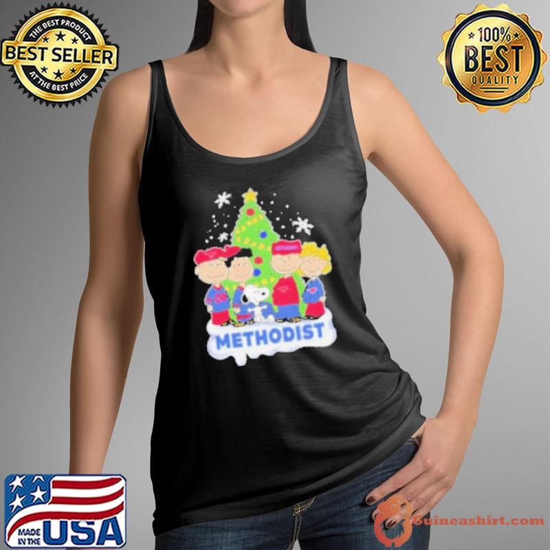 Peanuts Characters X Smu Mustangs Methodist Merry Christmas Tank Top