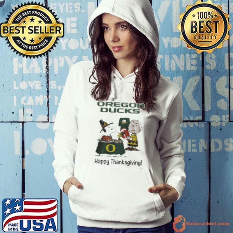Peanuts Oregon Ducks Happy Thanksgiving Hoodie