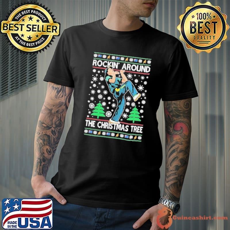 Reakdancer Raygun Rocking Around The Christmas Tree Ugly Christmas Shirt