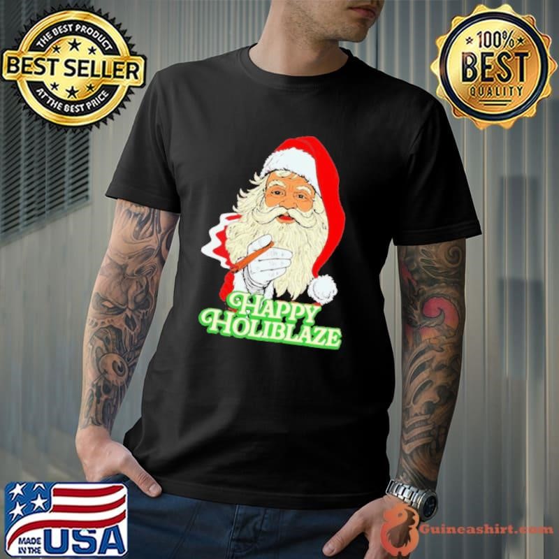 Santa Claus smoking Happy Holiblaze Christmas Unisex