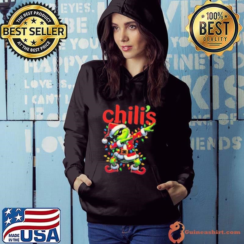 Santa Grinch Dabbing Chili’s Merry Christmas Light Hoodie
