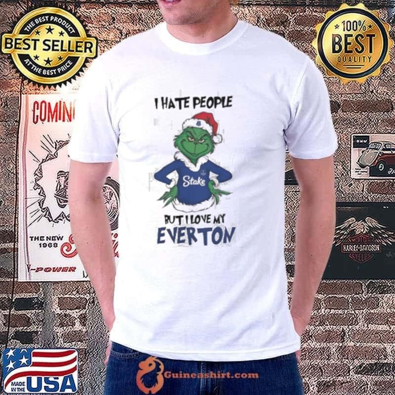 Santa Grinch I hate people but I love my Everton 2024 Unisex