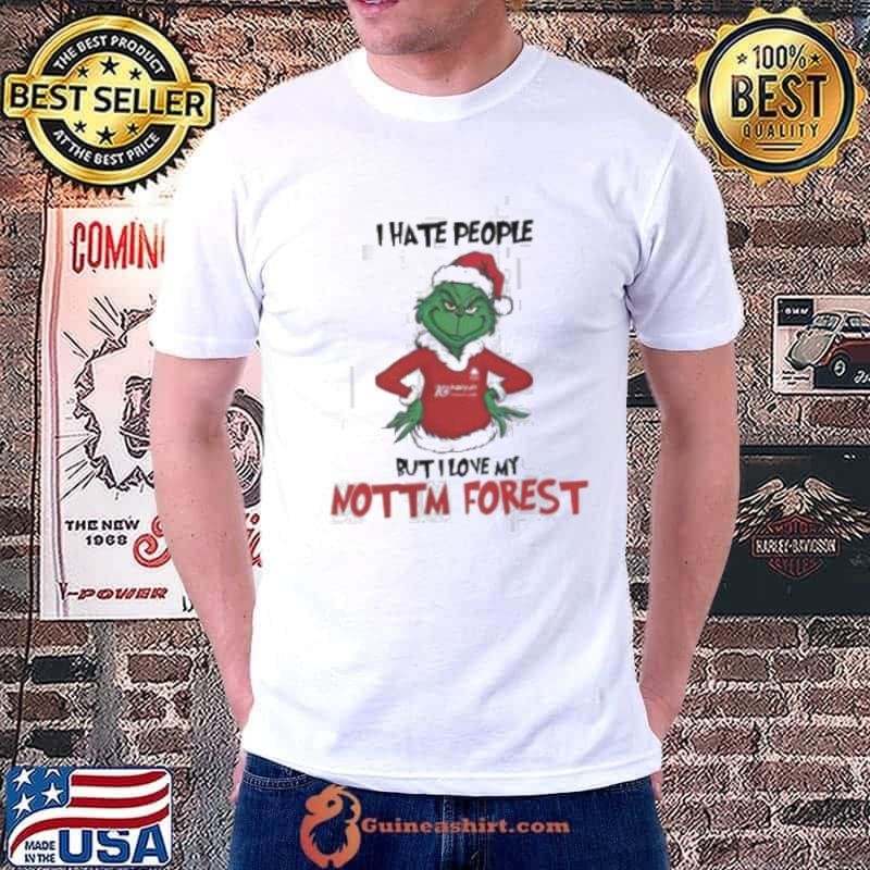 Santa Grinch I hate people but I love my Nottm Forest 2024 Unisex