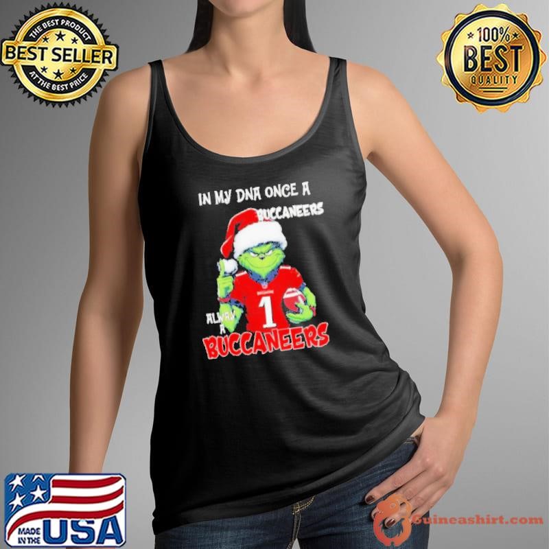 Santa Grinch in my DNA once a Buccaneers alway a Tampa Bay Buccaneers Christmas Tank Top