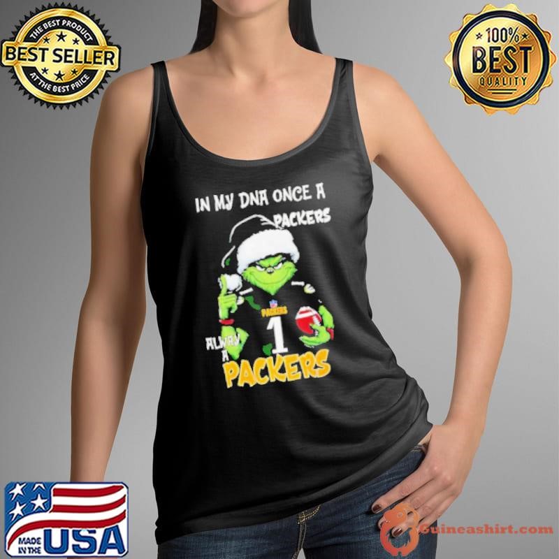 Santa Grinch in my DNA once a Packers alway a Green Bay Packers Christmas Tank Top