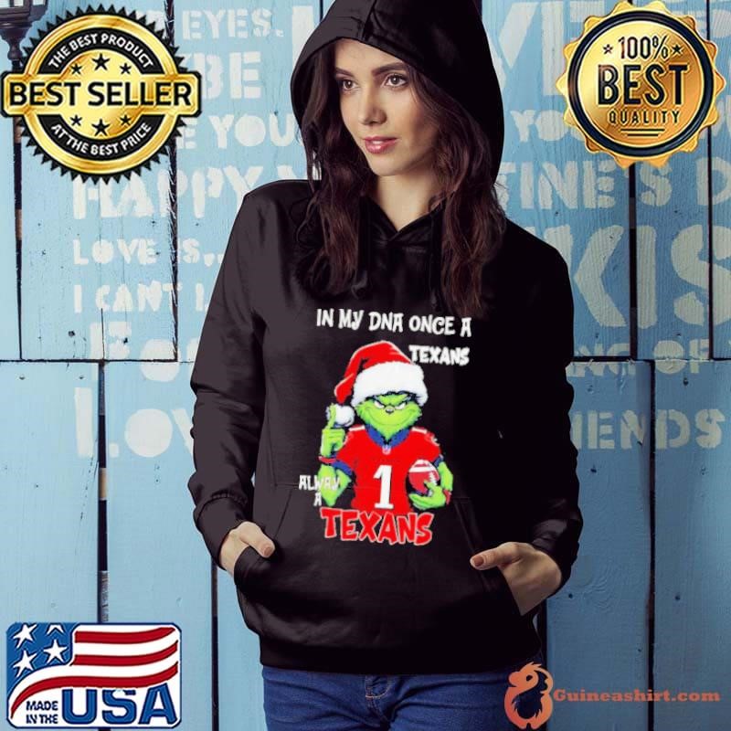 Santa Grinch in my DNA once a Texans alway a Houston Texans Christmas shirt
