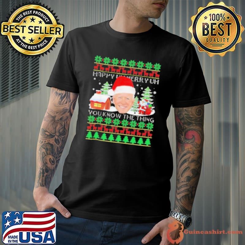 Santa Joe Biden Happy uh Merry uh you know the thing Ugly Christmas 2024 Shirt