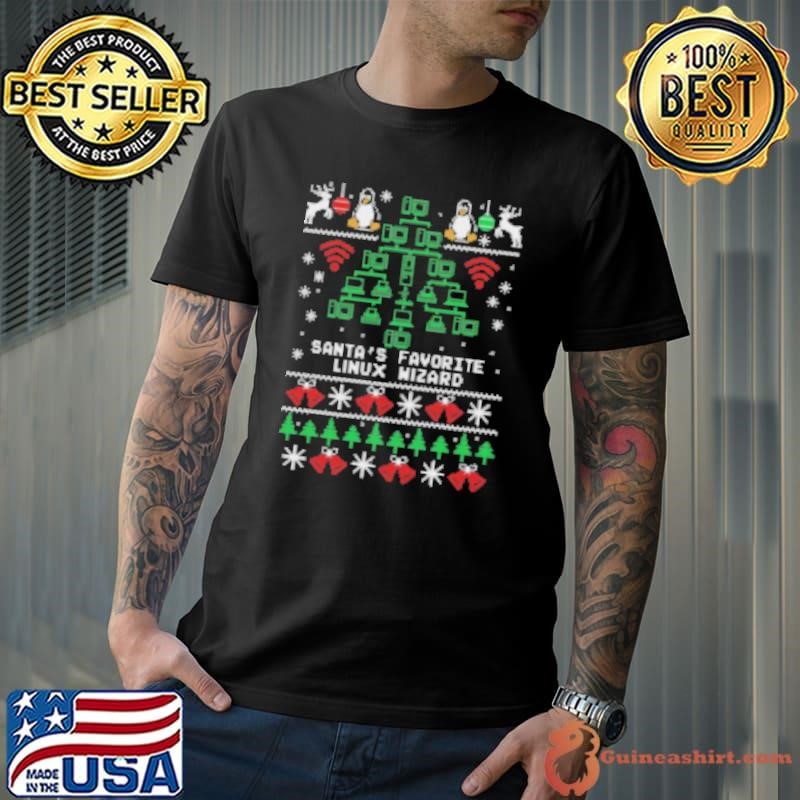 Santa's Favorite Linux Wizard Ugly Christmas Shirt