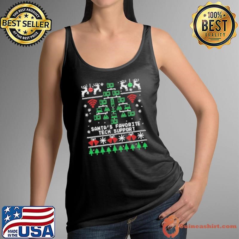 Santa's Favorite Tech Support Ugly Christmas Tank Top