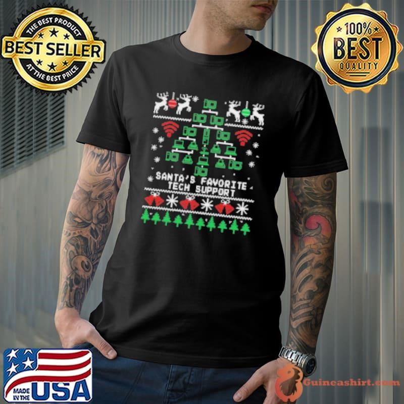 Santa's Favorite Tech Support Ugly Christmas Shirt
