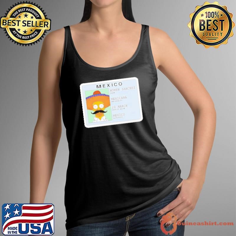 Simpsons Homer Sanchez Mexicana Id card Tank Top