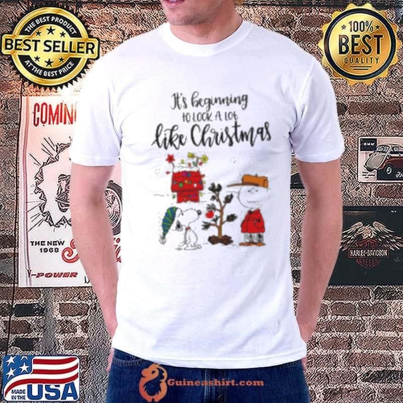 Snoopy Charlie Brown Peanuts it’s beginning to look a lot like Christmas shirt