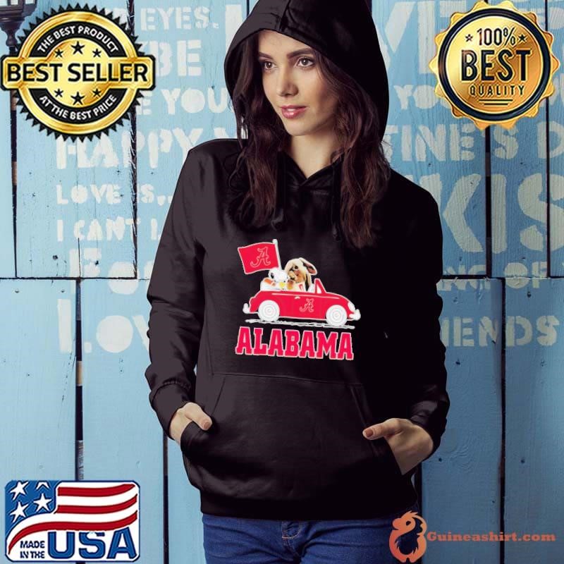 Snoopy and Big Al driving car let’s go Alabama Crimson Tide Hoodie