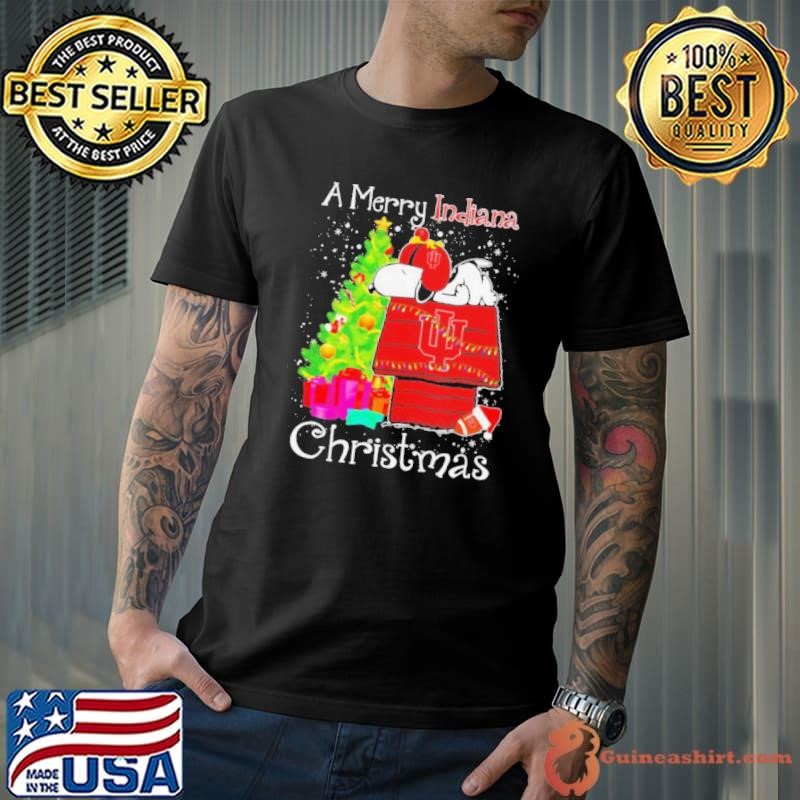 Snoopy fan of Hoosiers a Merry Indiana Christmas shirt