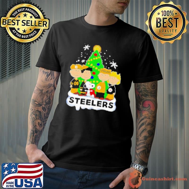 Snoopy x friends Fan of Pittsburgh Steelers Merry Christmas Shirt